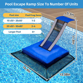 HKZ 2Pcs pool animal escape ramp inflatable mat enables quick, simple setup