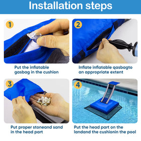 HKZ 2Pcs pool animal escape ramp inflatable mats prevent sinking and assist critters