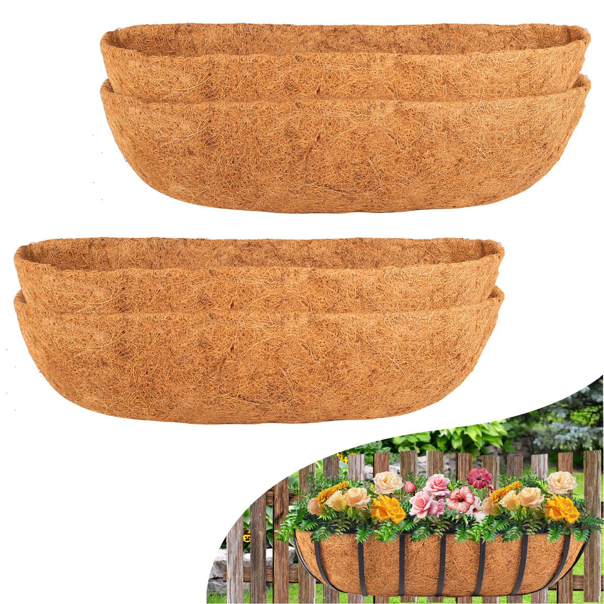 HKZ Coconut Liner in a 30-inch trough window box promotes airflow and drainage.
