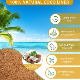 HKZ Coconut Liner keeps soil in place in railing planters.