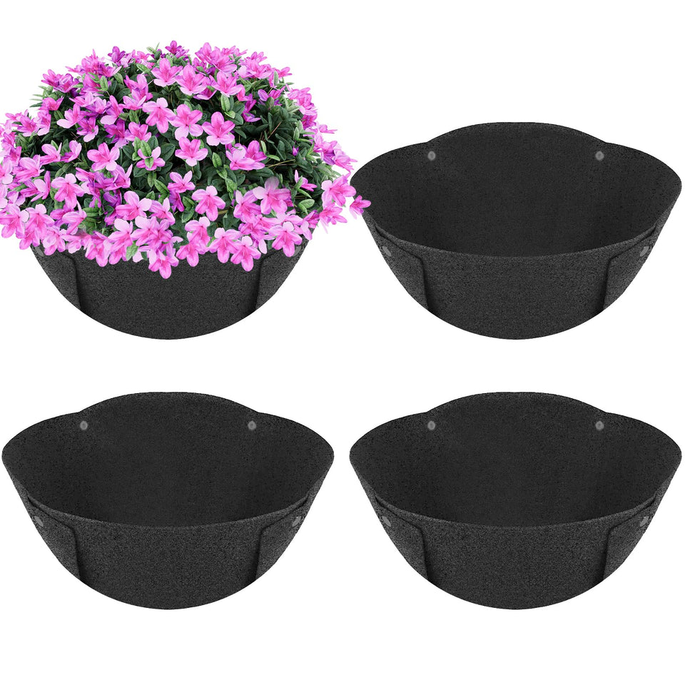 HKZ hanging basket liner round 12in shows durable non-woven fabric for long-lasting moisture control.