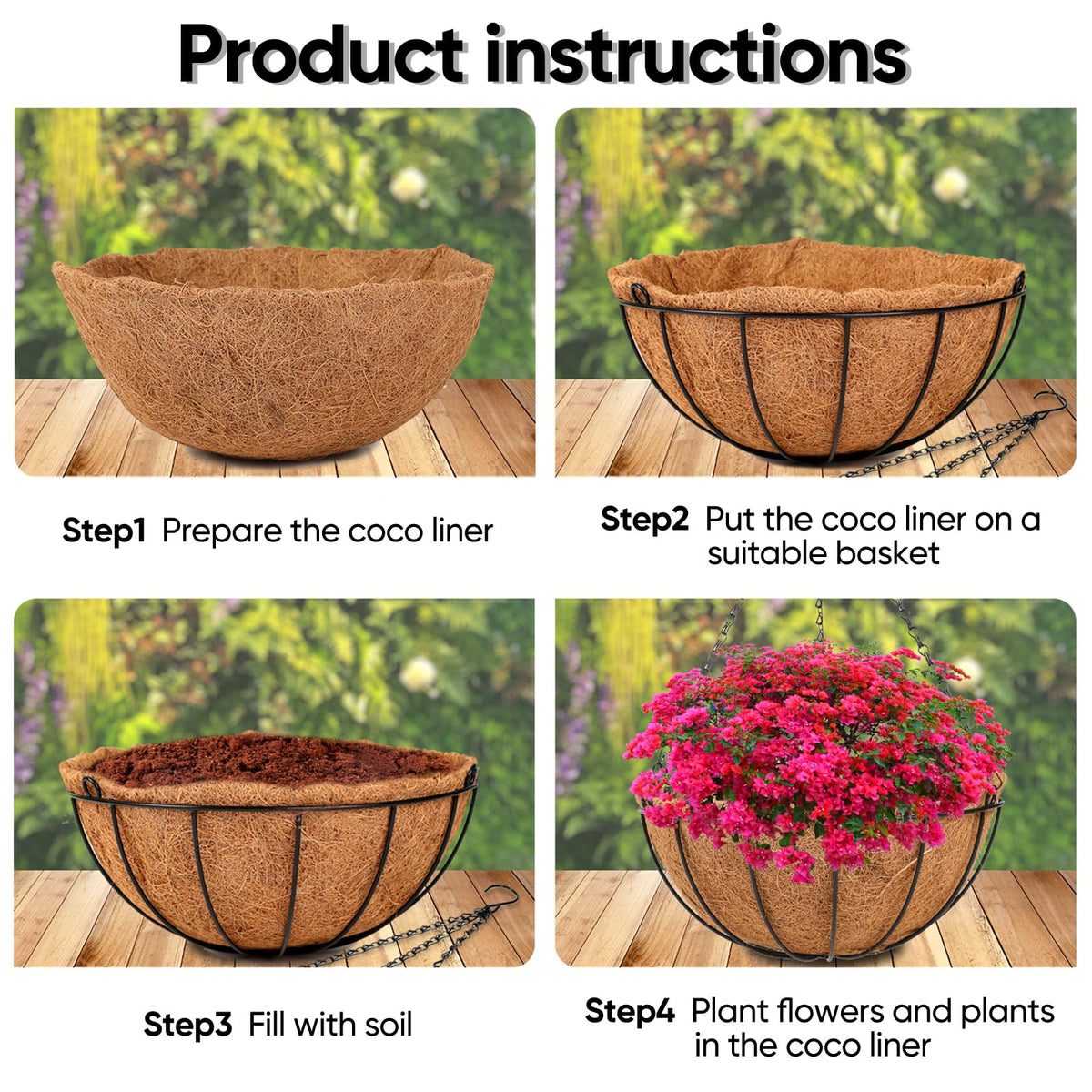 HKZ hanging basket planter versatile decor for living flowers and greenery.
