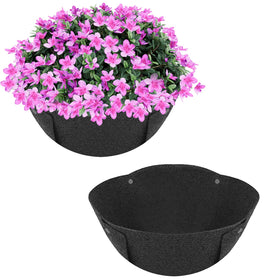 HKZ hanging planter liner 14in round folded, easy to install and ready for planting.