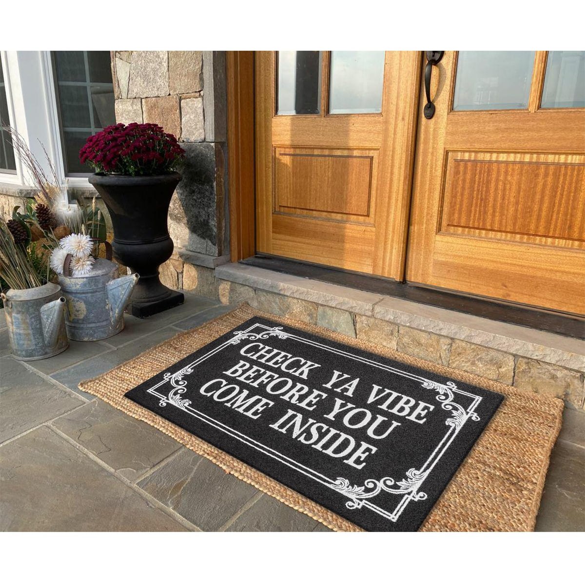 HLFMVWE low-profile 0.3 inch mat fits under doors smoothly.