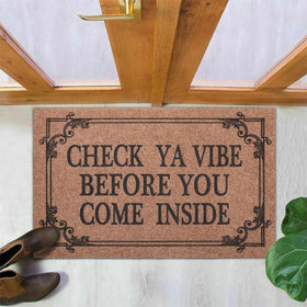 HLFMVWE outdoor indoor entry mat in brown blends with exterior and interior decor.