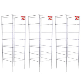 H&L Group Cedar Ridge square foldable tomato cage supports tomatoes in a sturdy garden.