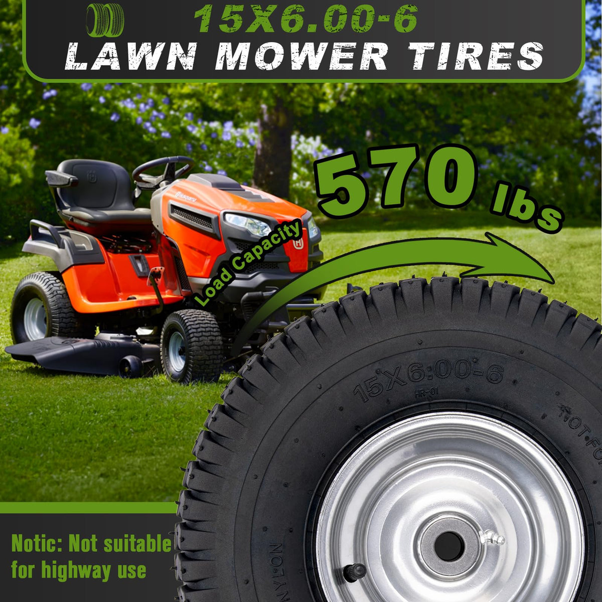 HLHgirl multi-trace tread delivers enhanced grip across uneven turf.