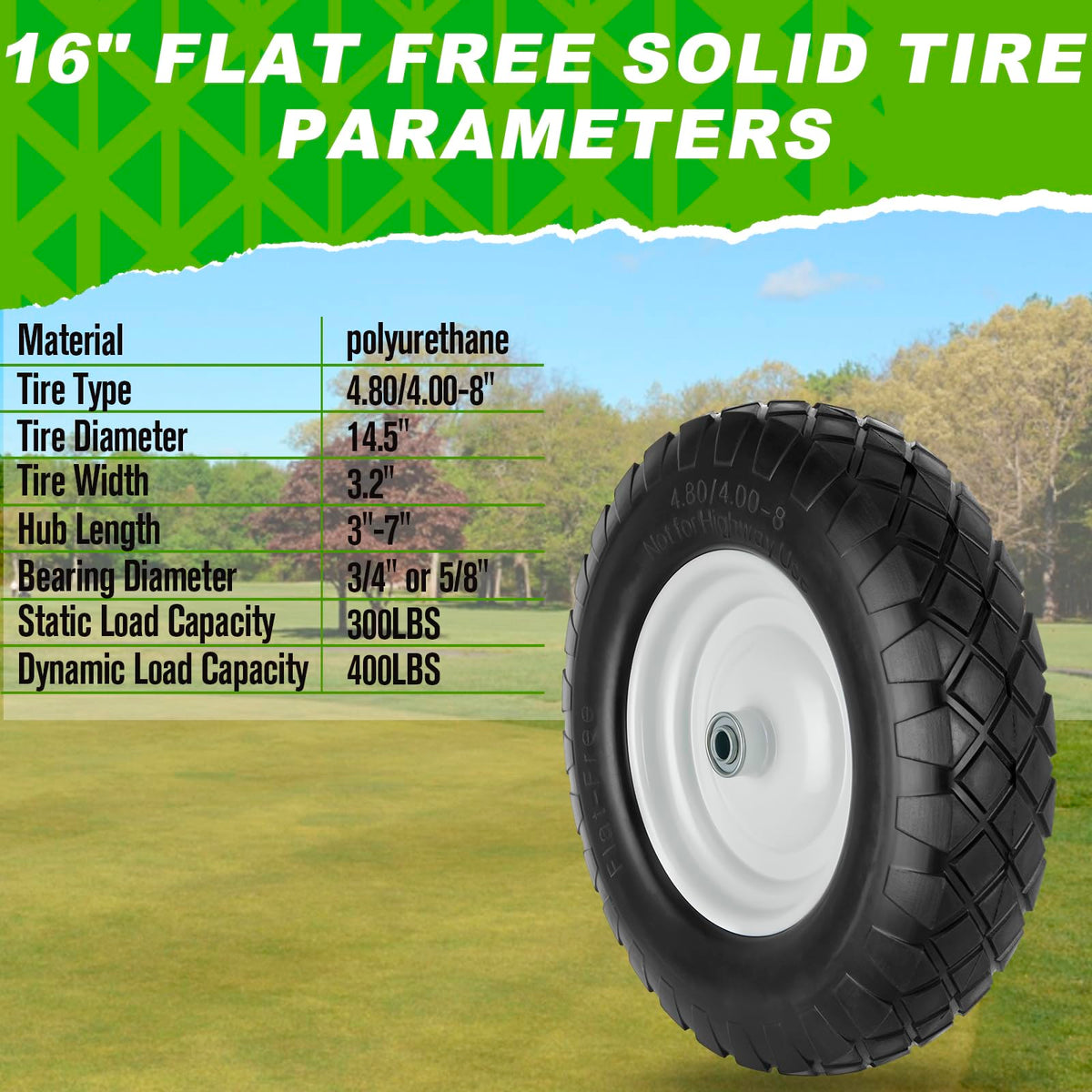 HLHgirl universal-fit tire demonstrates broad compatibility with wheelbarrows and carts