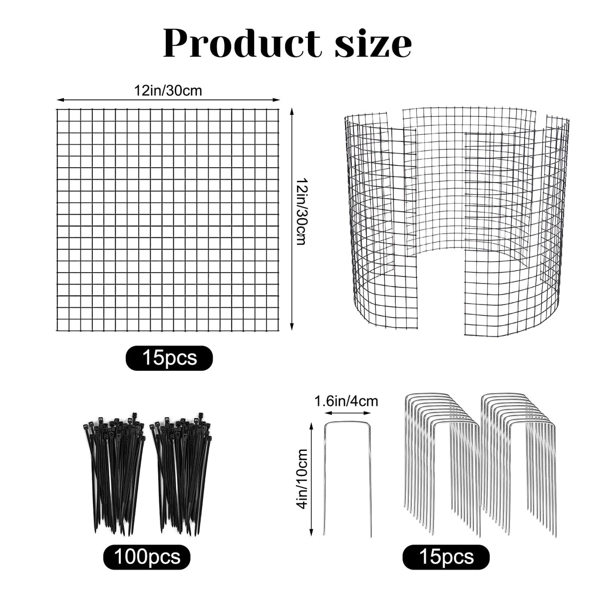 Hlimior metal cage cylinder assembly protects young plants while allowing sunlight.