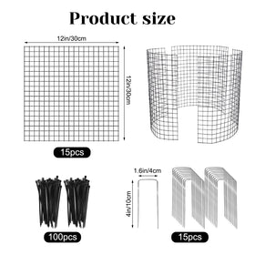 Hlimior metal cage cylinder assembly protects young plants while allowing sunlight.