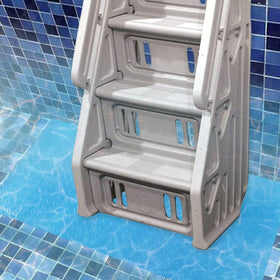 Hlimior multiuse ladder pad in use on pool, patio, and steps.