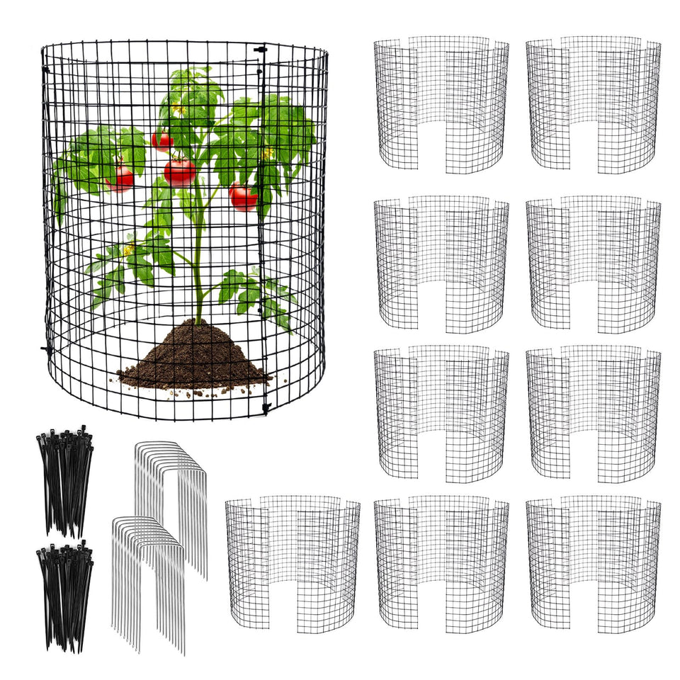 Hlimior round plant protector cage shields seedlings from rabbits while allowing sunlight