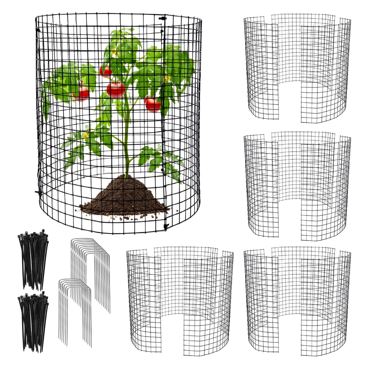Hlimior round plant protector, 12-inch diameter, shields seedlings from rabbits.