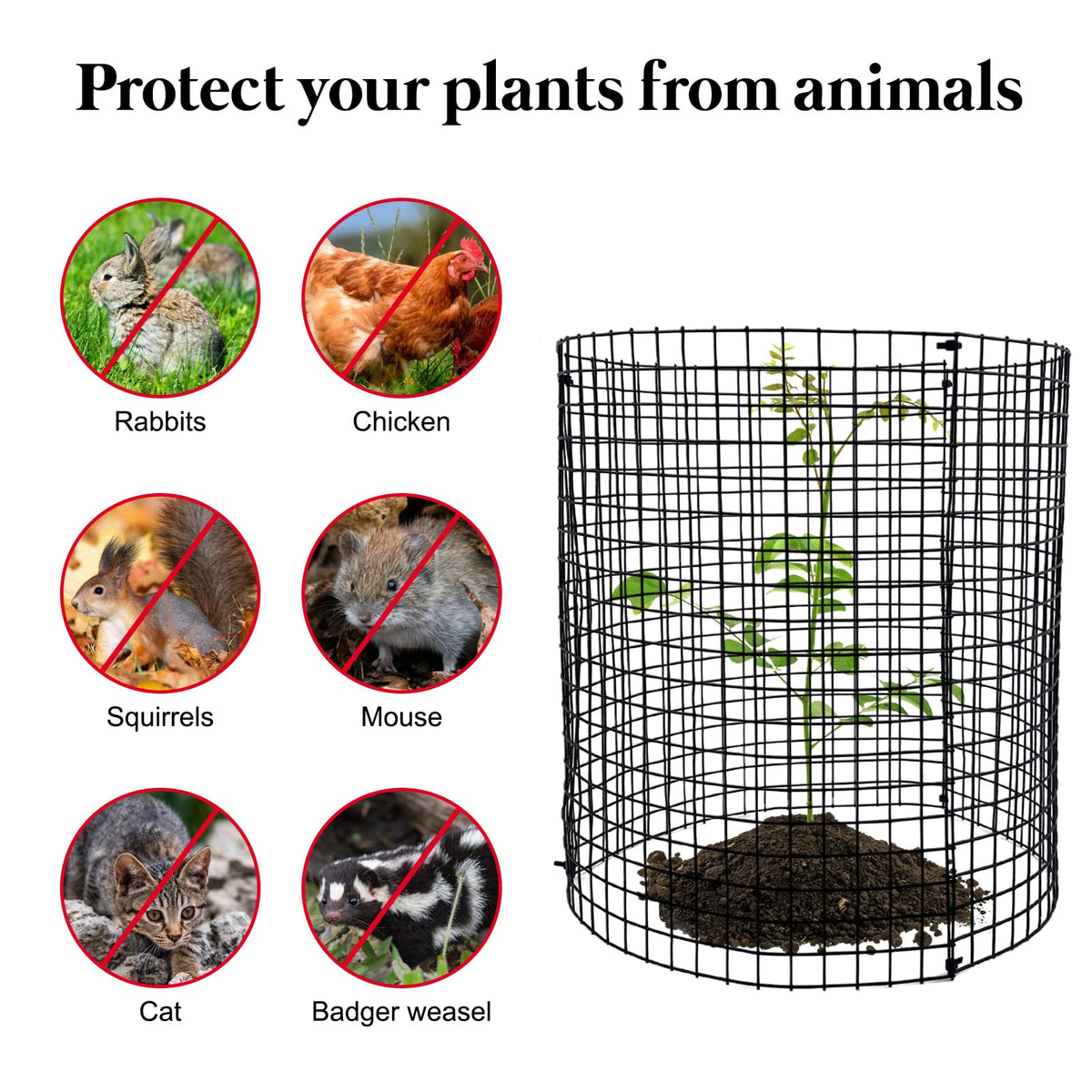 Hlimior vinyl-coated mesh protector, weatherproof and rustproof for outdoor use.