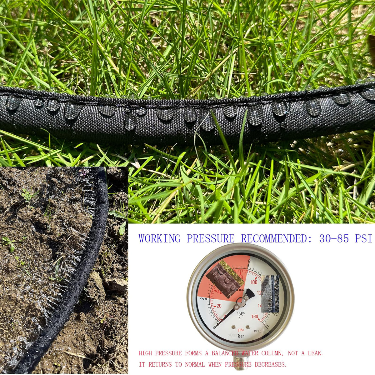 Hlinker flat soaker hose double-layer fabric improves durability against sun.
