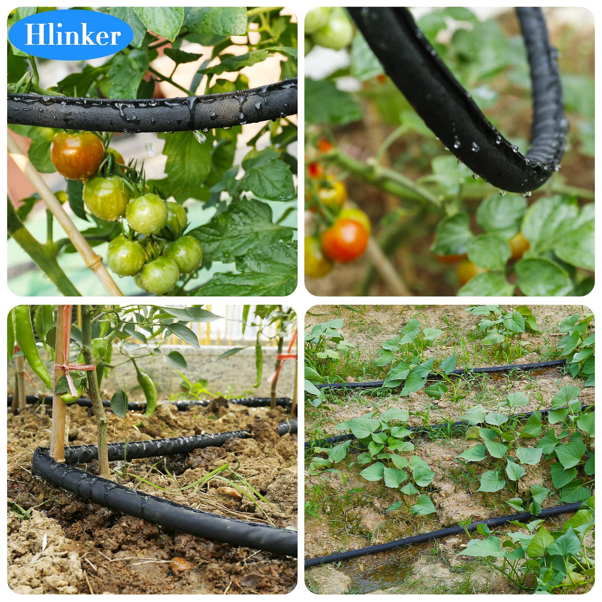Hlinker garden bed irrigation kit ready for timers and DIY setups.