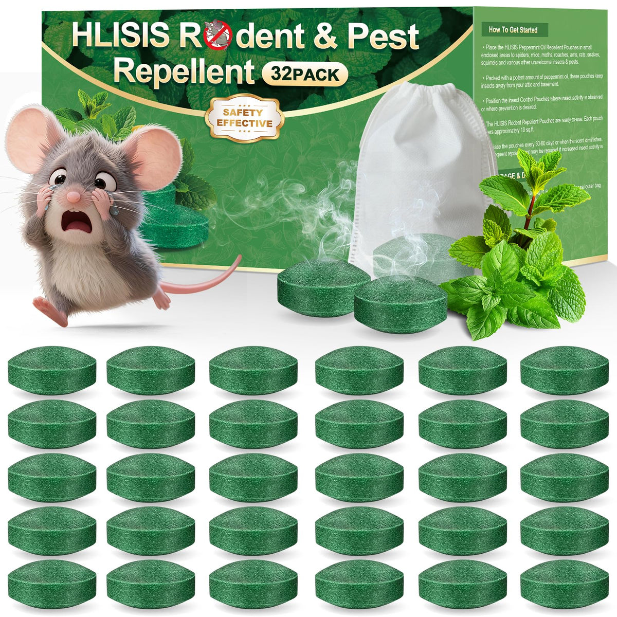 HLISIS Mice Repellent packaging ready for safe, scent-based pest deterrence.
