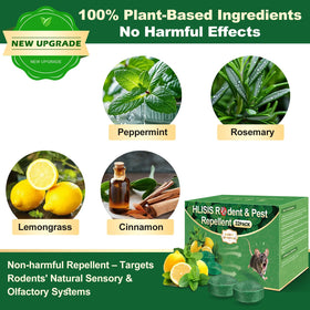HLISIS peppermint-lemon pellets provide natural scent to deter rodents without chemicals.