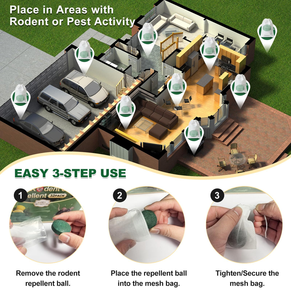 HLISIS deterrent used in garage space for discreet pest control.