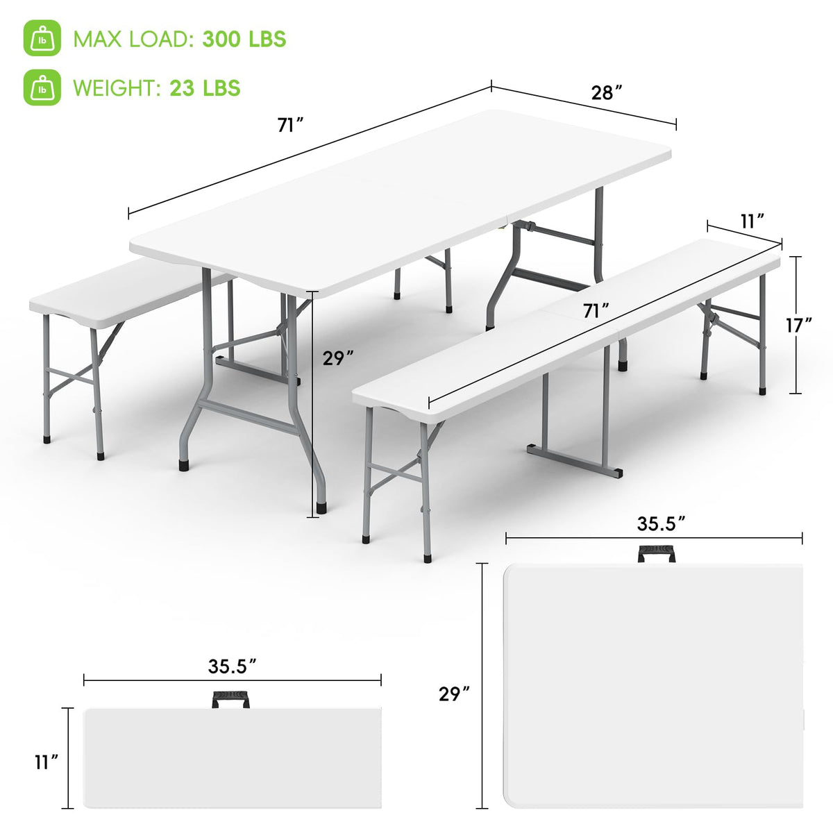 HLPB folding table set showing quick setup for gatherings.