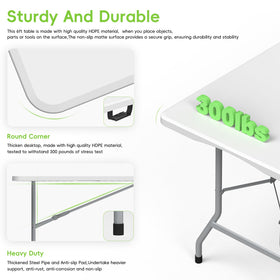 HLPB table and benches highlight high durability and stability.