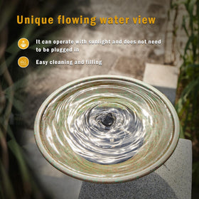 HLQMFHT Bird Bath 12.4-inch diameter for a spacious bath and drink area.