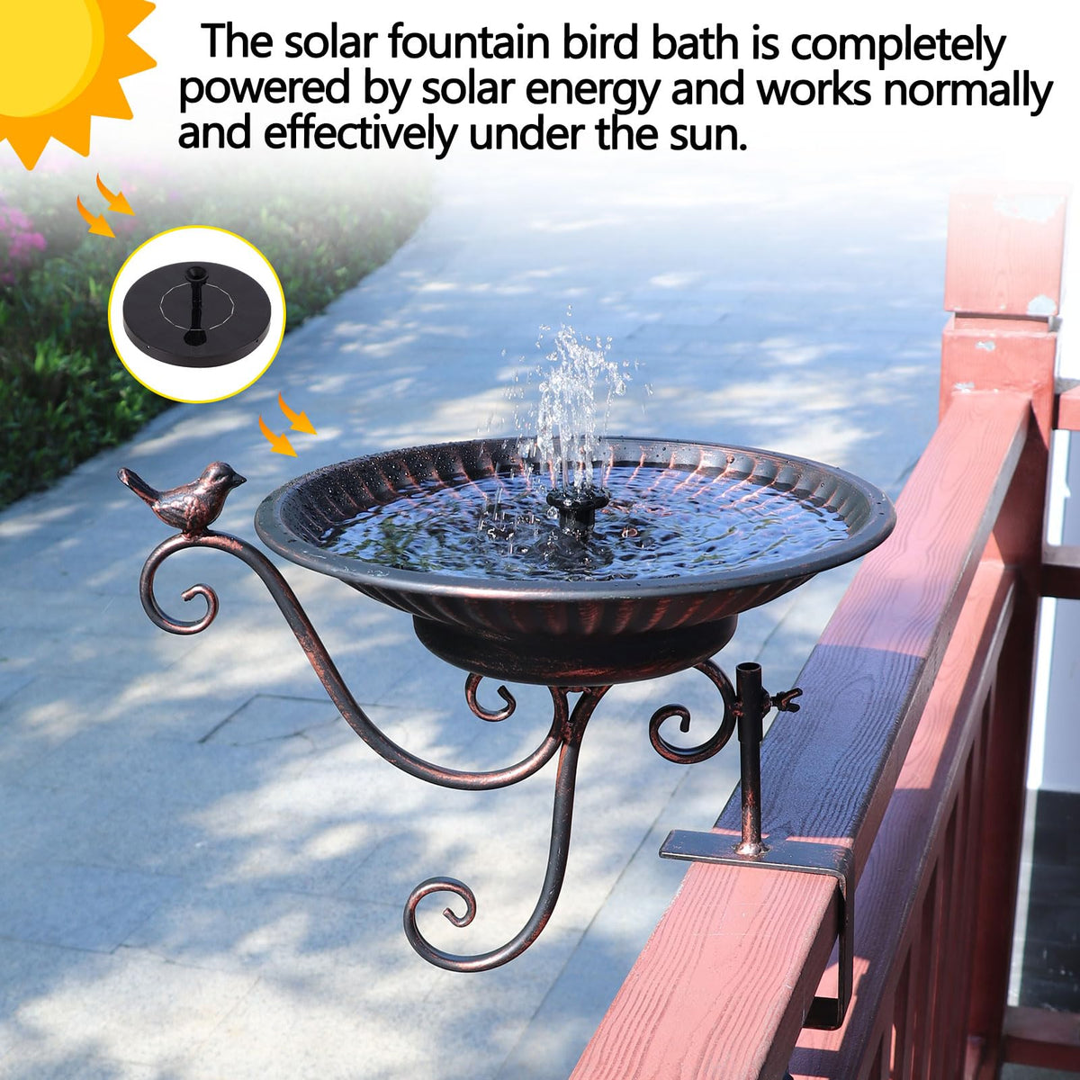 HLQMFHT bird bath diameter 12 inches provides ample water space for birds.