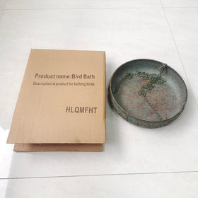 HLQMFHT 2-in-1 bird bath feeder supports water and seed for birds