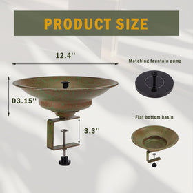 HLQMFHT Deck Mounted Bird Bath Bracket provides sturdy railing support for outdoors.