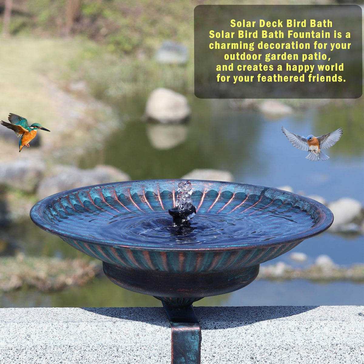 HLQMFHT easy-install bird bath invites birds to sip, splash, and perch.