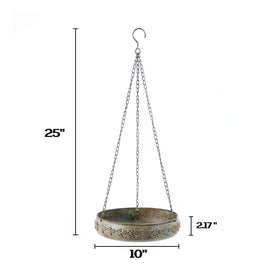 HLQMFHT bird bath shows three sturdy chains for stable hanging