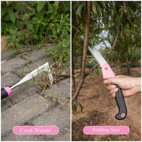 HLWDFLZ Knee pads provide comfort during extended gardening sessions.