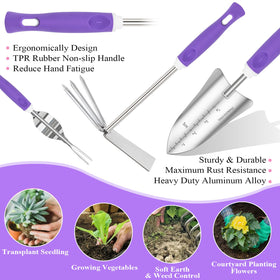 HLWDFLZ Purple Garden Tool Set bypass pruner in action for pruning.