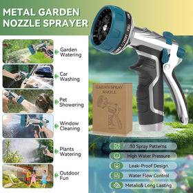 HmiL-U heavy-duty metal nozzle ideal for car washing and pet cleaning tasks.