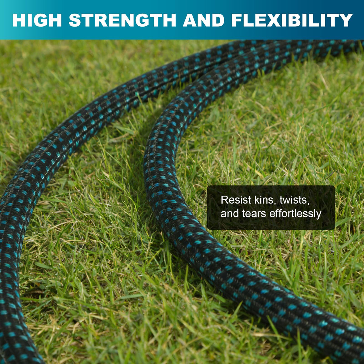 HmiL-U lightweight hose for easy carrying and maneuvering around the yard.