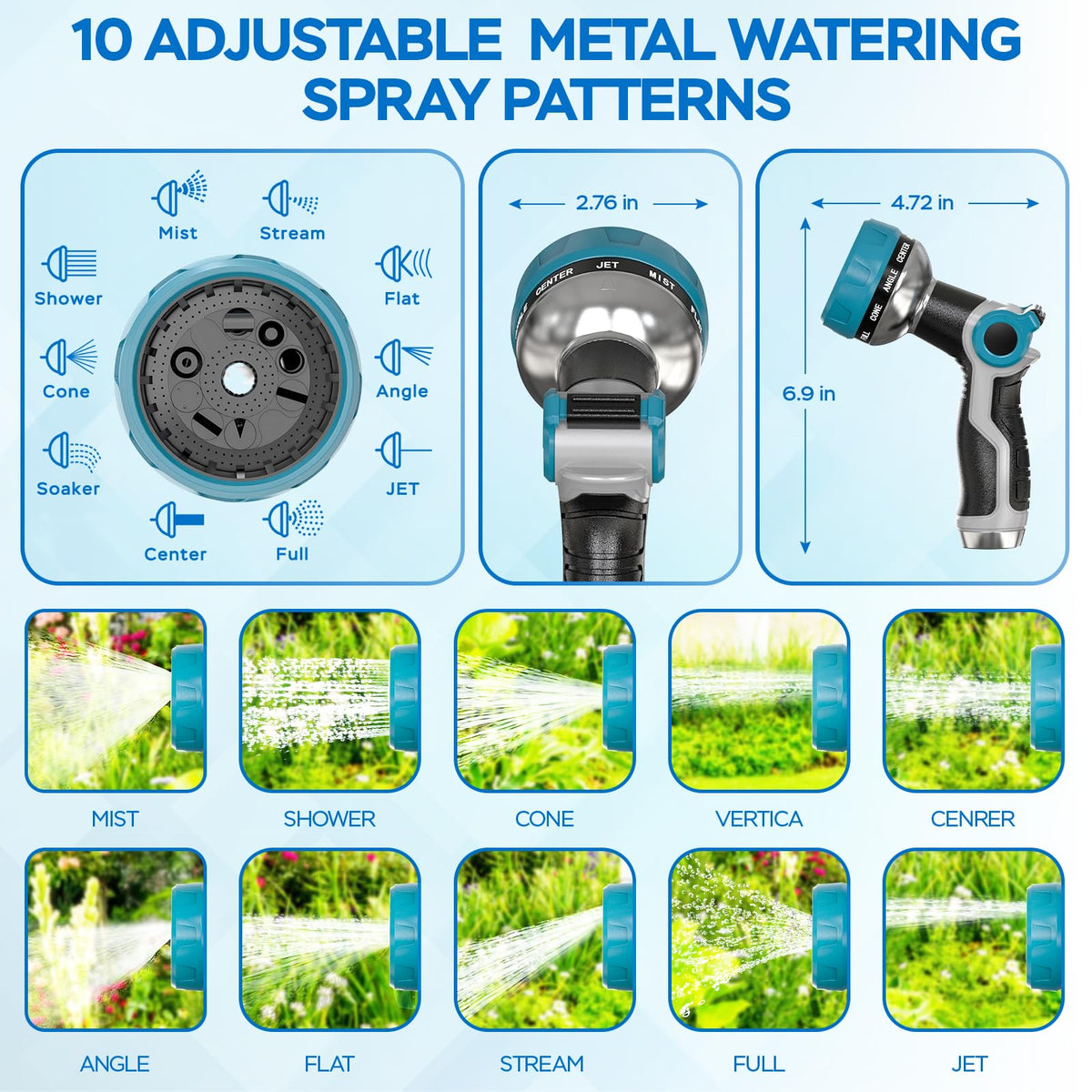 HmiL-U thumb-control spray nozzle enables precise water flow with one finger.