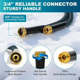 HmiL-U brass 360-swivel connector prevents tangles and leaks during watering.