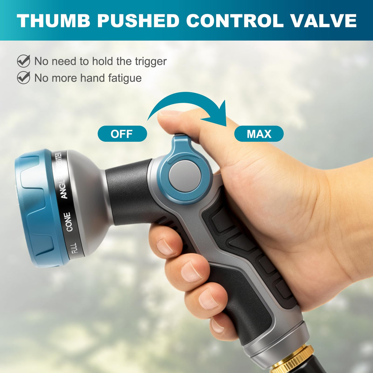 HmiL-U flexible hose reduces drag and tangles while covering large yards.