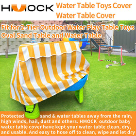 HMOCK UV coated outdoor cover guards against sun fade on table.