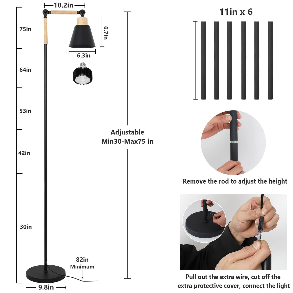 HMVPL six level height adjustment fits tall, medium, and short plants