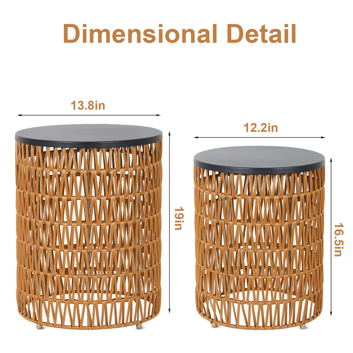 HMVPL round patio pair fits balcony or gazebo setups.