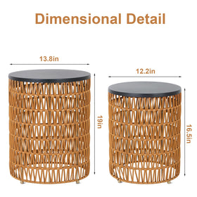 HMVPL round patio pair fits balcony or gazebo setups.