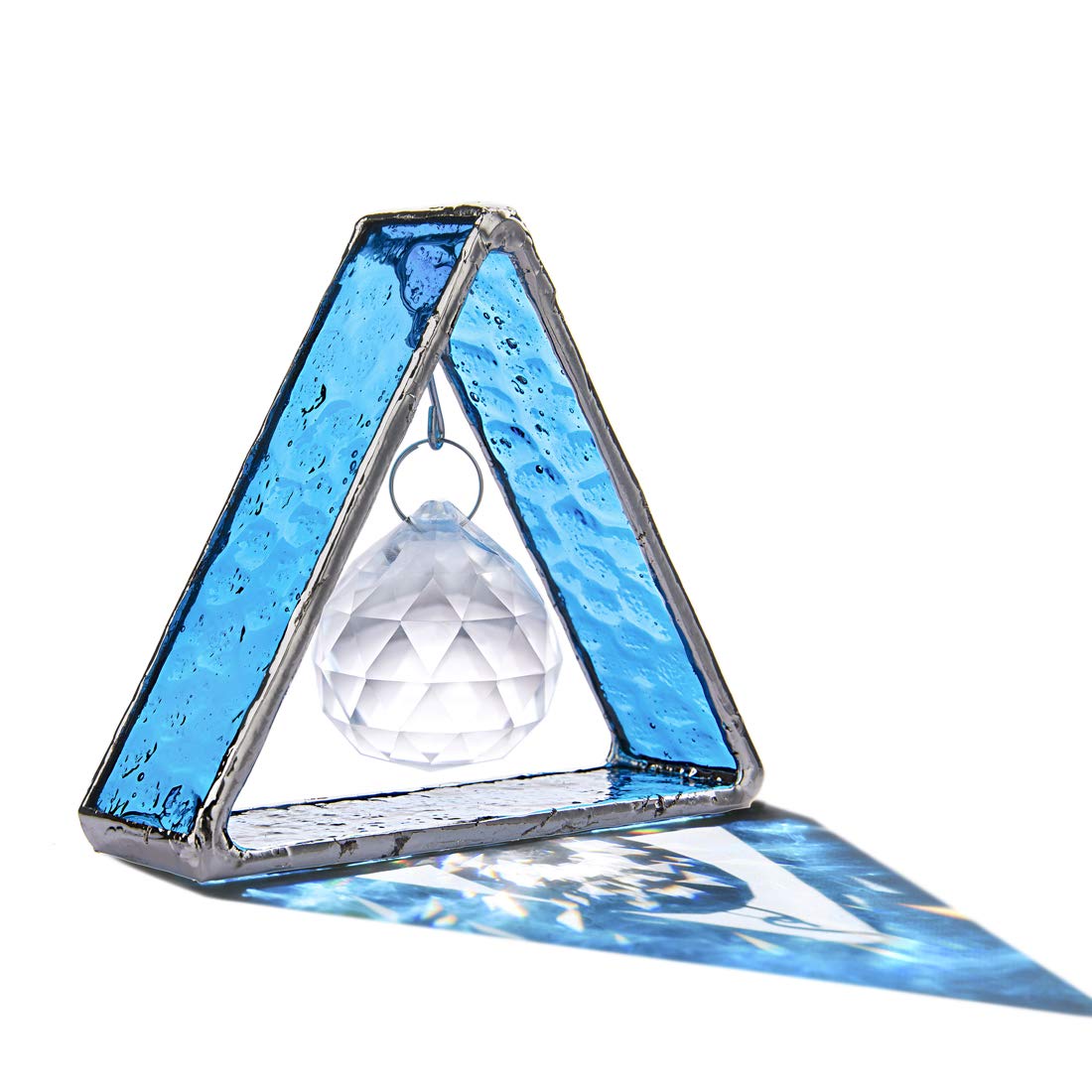 H&D HYALINE & DORA blue glass wall decor casts colorful shadows