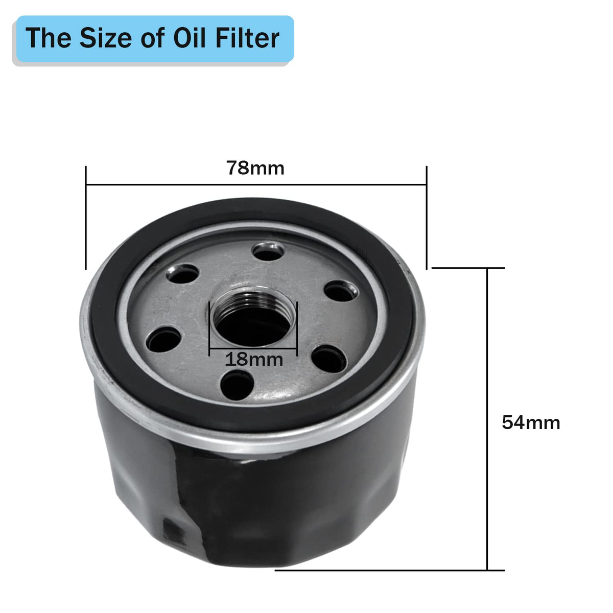 HNeekyr AM125424 oil filter for John Deere LX255, side angle, durable build.