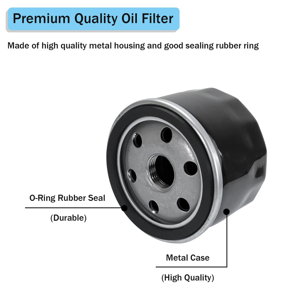 HNeekyr AM125424 oil filter for John Deere LX288, top view, easy direct-fit replacement.