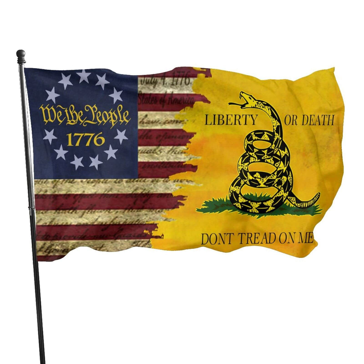 Hnjgno dont tread on me flag 3x5 ft outdoor double-sided print