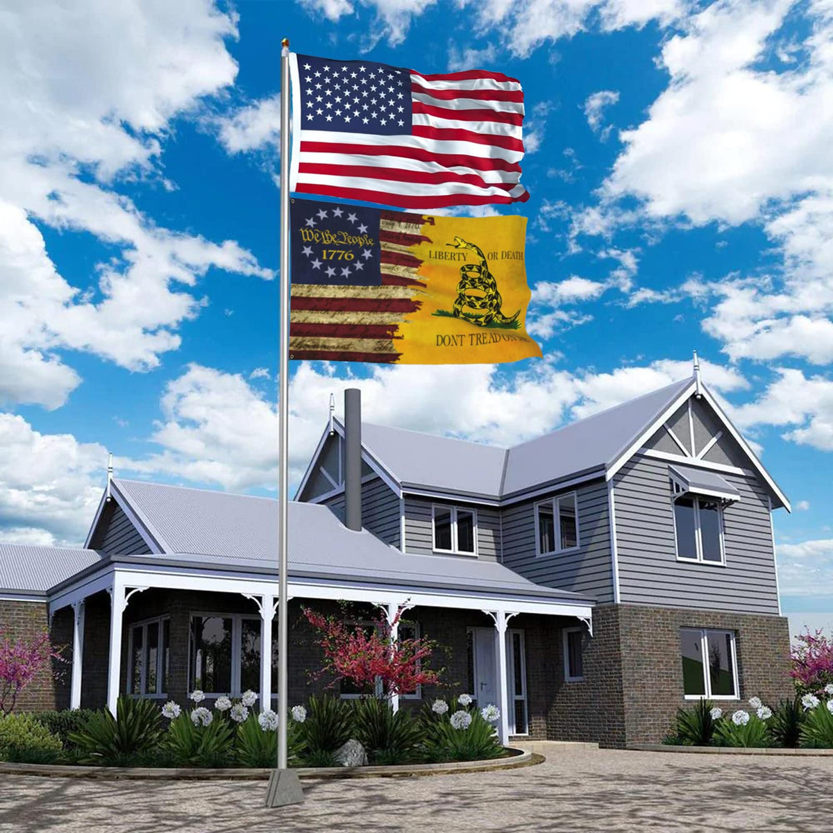 Hnjgno we the people flag mirror print on both sides