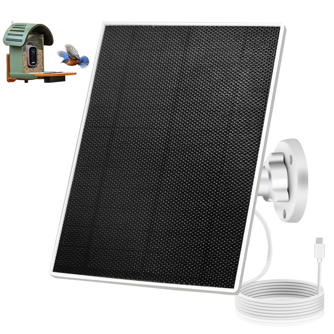 HNncheny 3W solar panel for bird feeder powering cameras in daylight.