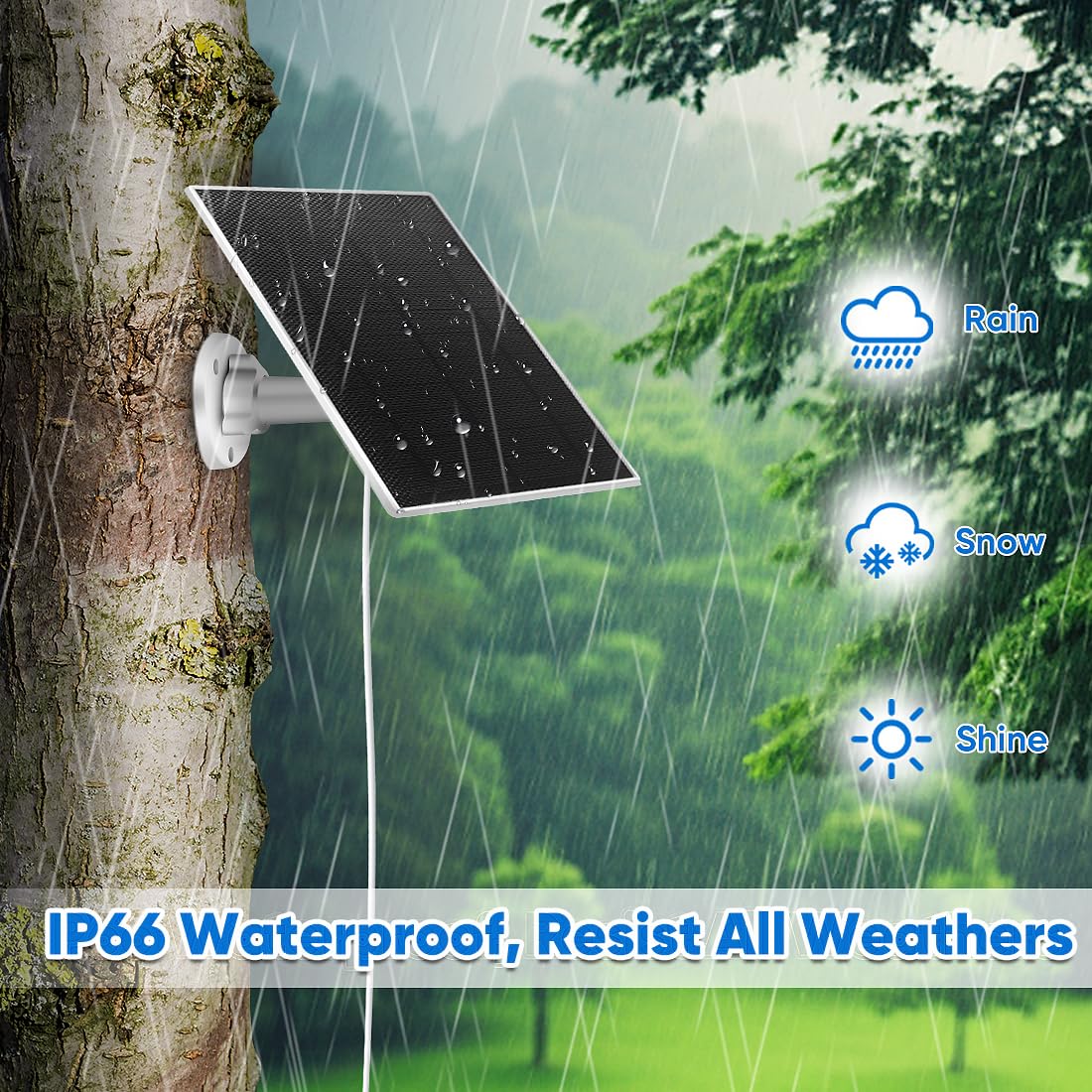 HNncheny compatible with USB-C solar panels for outdoor cameras.