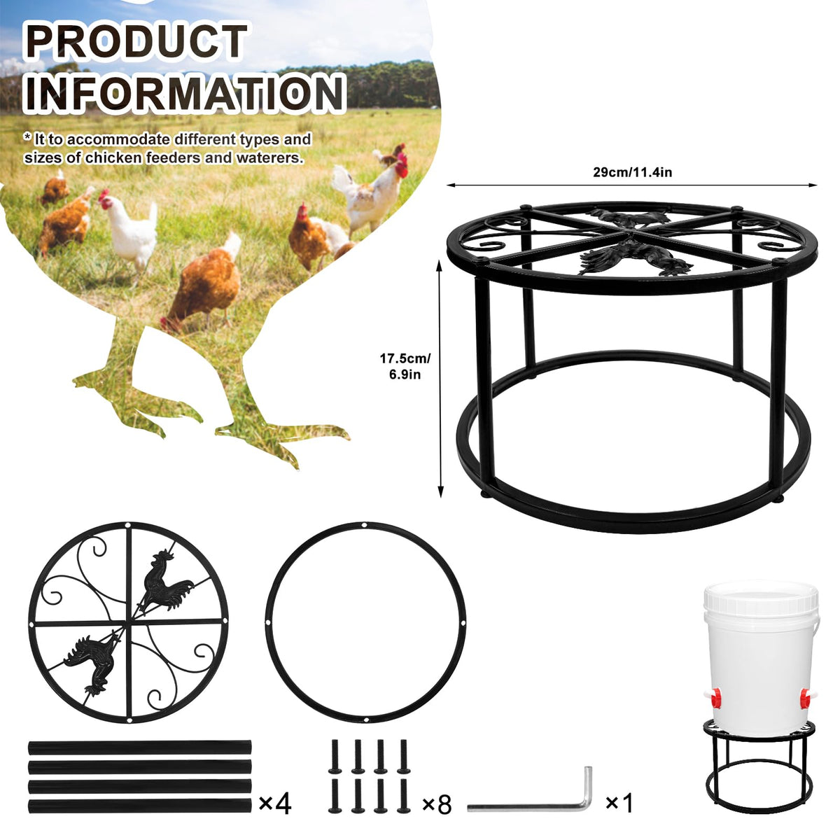 HNONPW stand showing four legs for stability on a coop floor